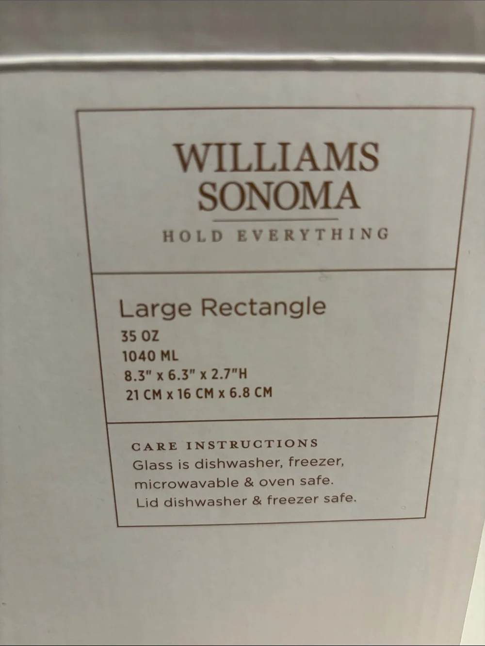 Williams Sonoma Hold Everything Glass Food Storage Containers - Set of Two